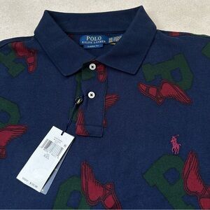 Polo Ralph Lauren Classic Fit XXL Short Sleeve Polo Shirt Mesh PWing All Over